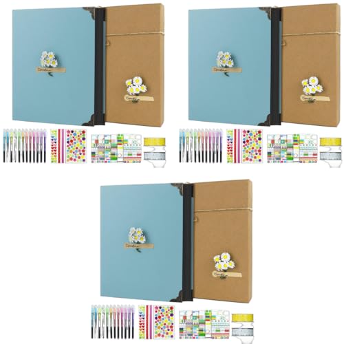 HASTHIP® DIY Scrapbook Photo Album Kit for Couple Special Our Adventure with Pens Washi Tapes Stickers 60 Pages Hardcover 8.5x11 Inches 3 PCS HASTHIP® DIY Scrapbook Photo Album Kit for Couple Special Our Adventure with Pens Washi Tapes Stickers 60 Pages Hardcover 8.5x11 Inches 3 PCS